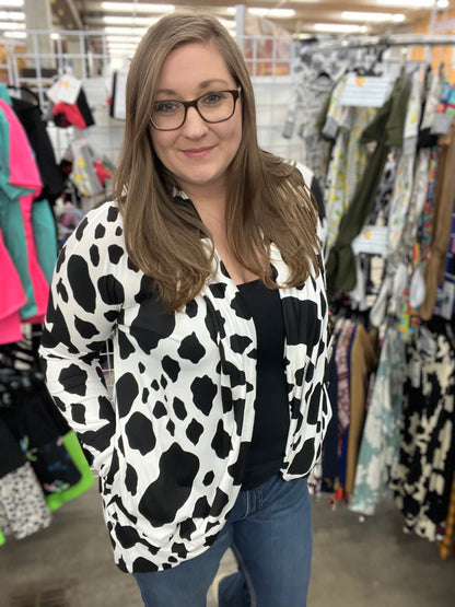 Women's Cocoon Cardigan | Black Cow {Large}